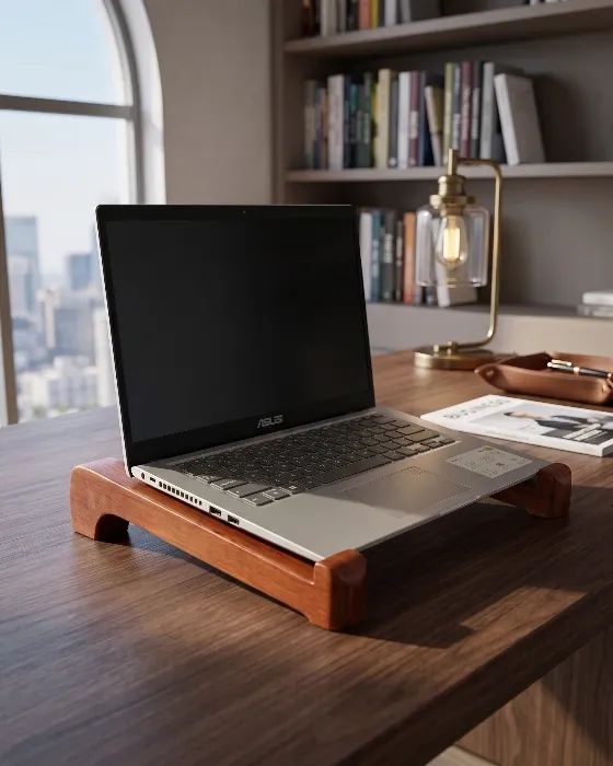 Base para Portátil en Madera Maciza – Soporte Elevador para Escritorio