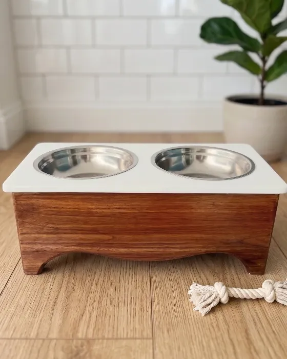 Comedero Elevado para Perro Grande - Madera y Acero Inoxidable imagen 2